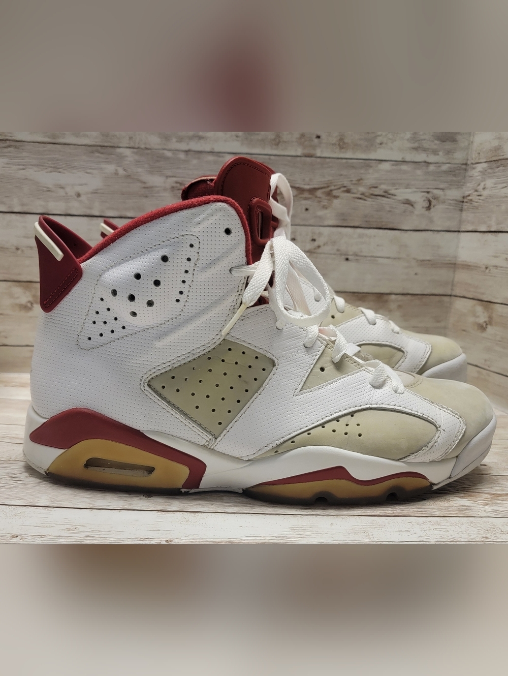 Mens Air Jordan 6 Retro Alternate Hare (384664-113) - Size 9 - White Red No Box
